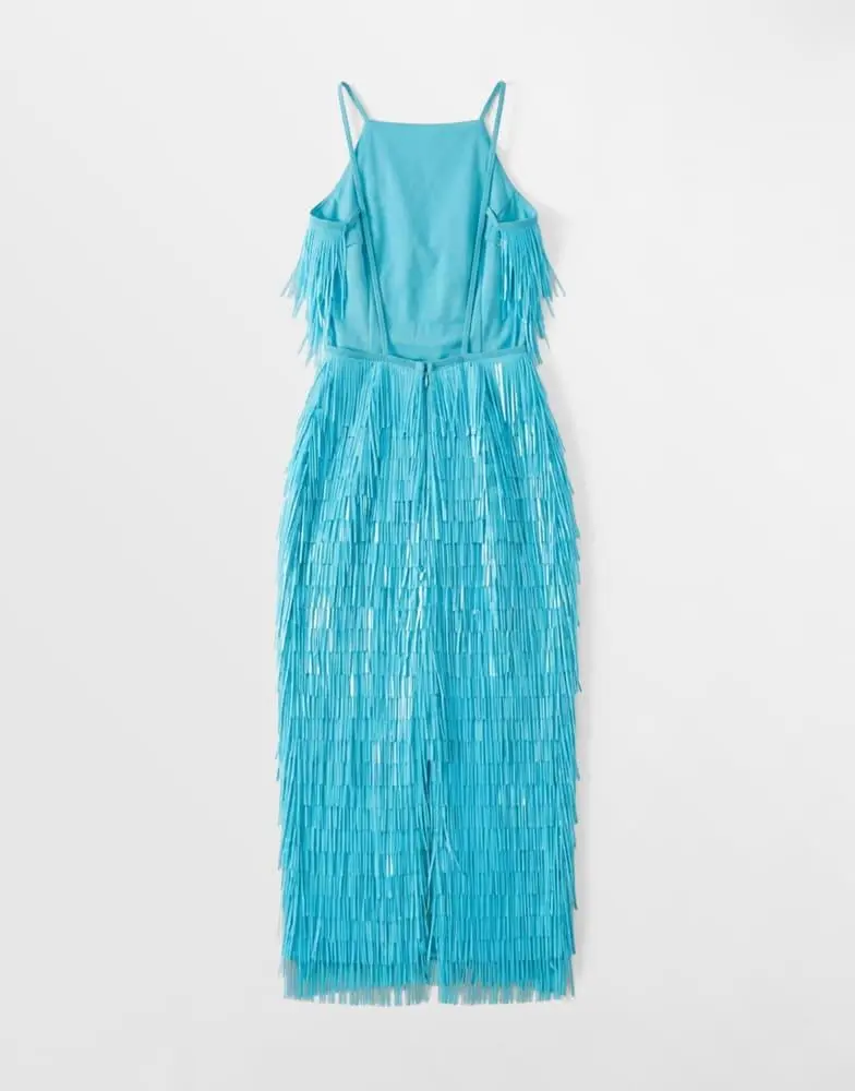 ASOS ASOS DESIGN all over shard sequin midi dress in bright blue 6