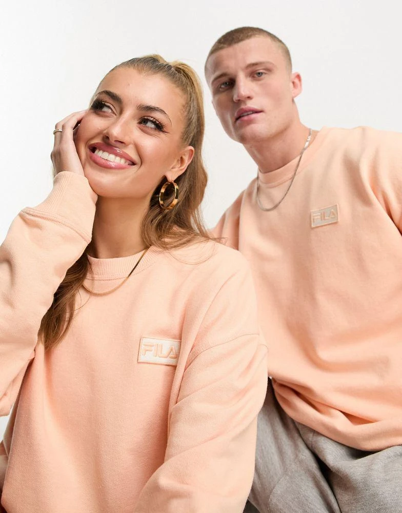 Fila Fila unisex Trev sweatshirt with seam detail in apricot 3