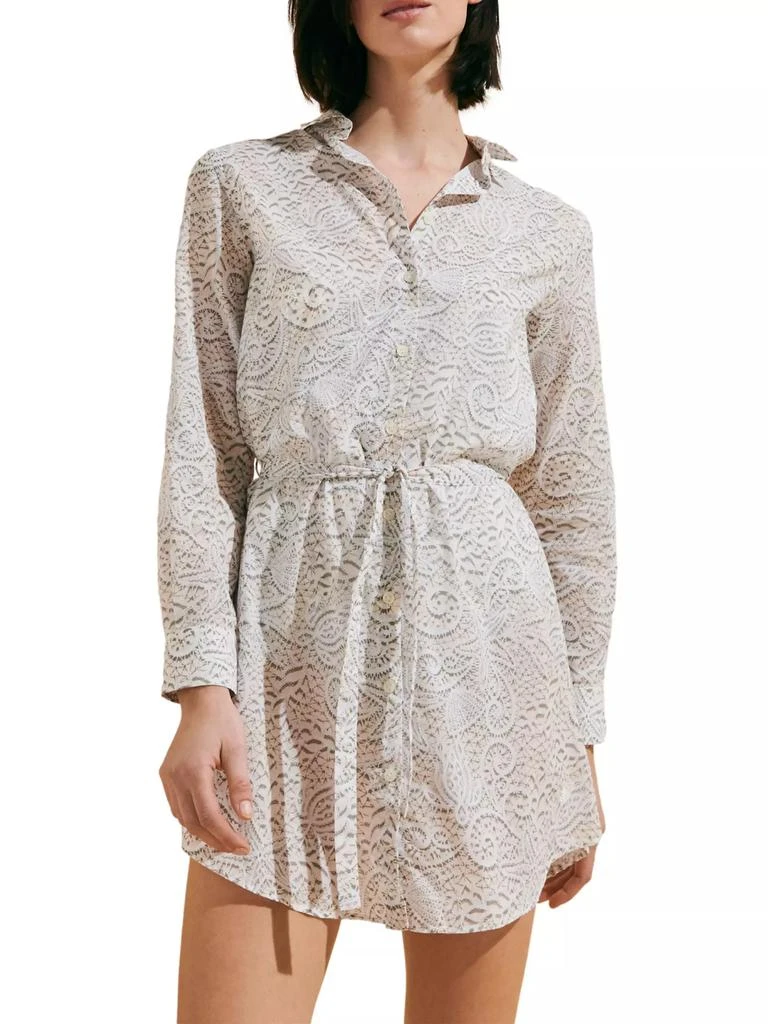 Vilebrequin Lace-Print Cotton Voile Shirtdress 2