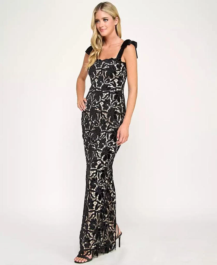 Juniors' Laser Cut Velvet Long Gown  On Sale Now with Up to 40% Off |  Discover Exclusive Deals & Savings at BeyondStyle  Authentic SENI & CADE  gown|juniors|clothe|dress|women|dresses with Limited-Time Discounts,