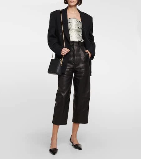 Khaite Snake-print strapless top 2