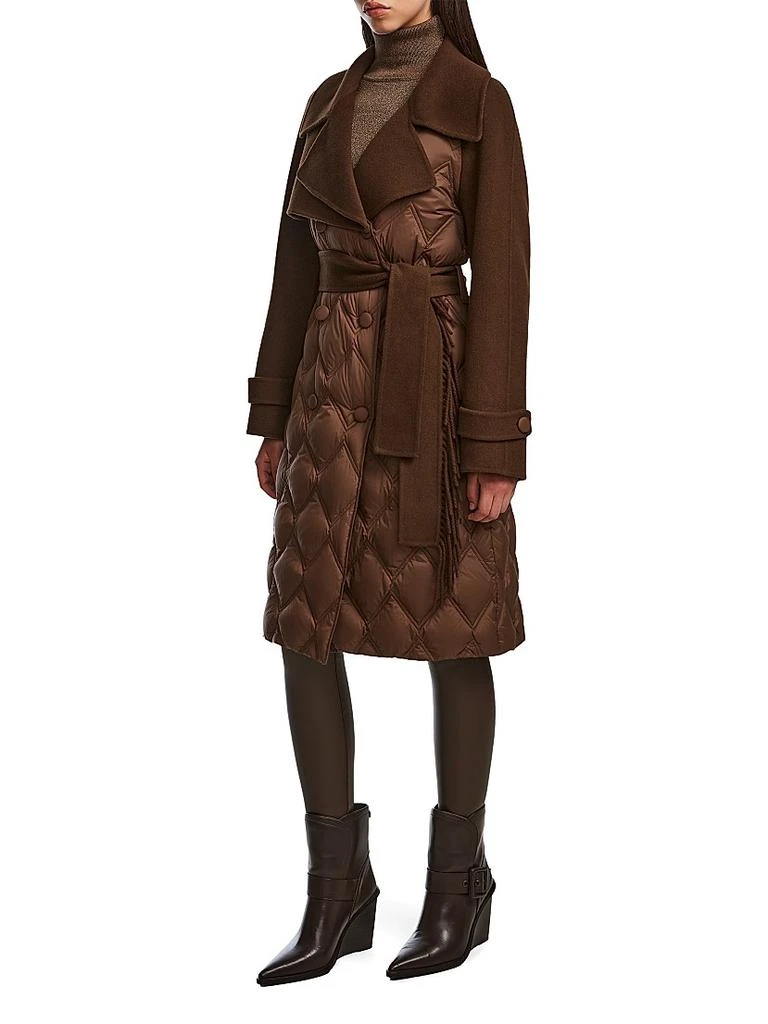 RUDSAK Zoe Quilted Double-Breasted Trench Coat 4
