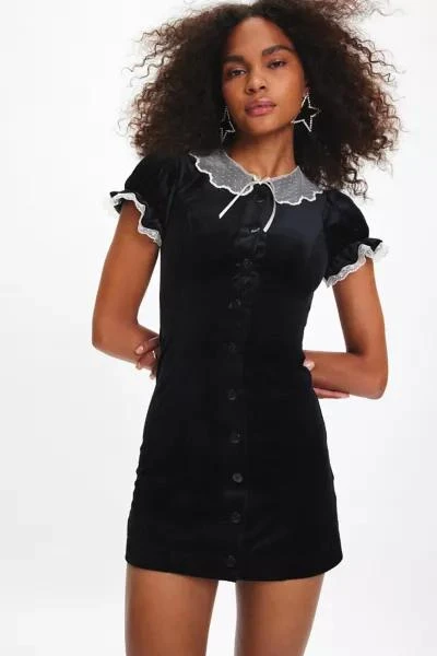 Kimchi Blue Kimchi Blue Gabrielle Collared Velvet Mini Dress 1