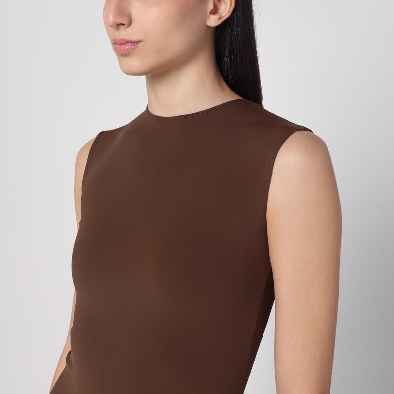 Long brown dress in nylon blend – On Sale Now with Up to 21