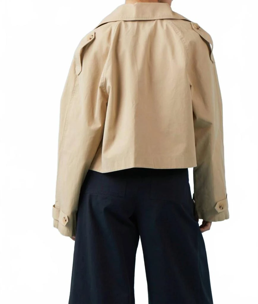Sophie Rue Sydney Cropped Trench Jacket In Khaki 2