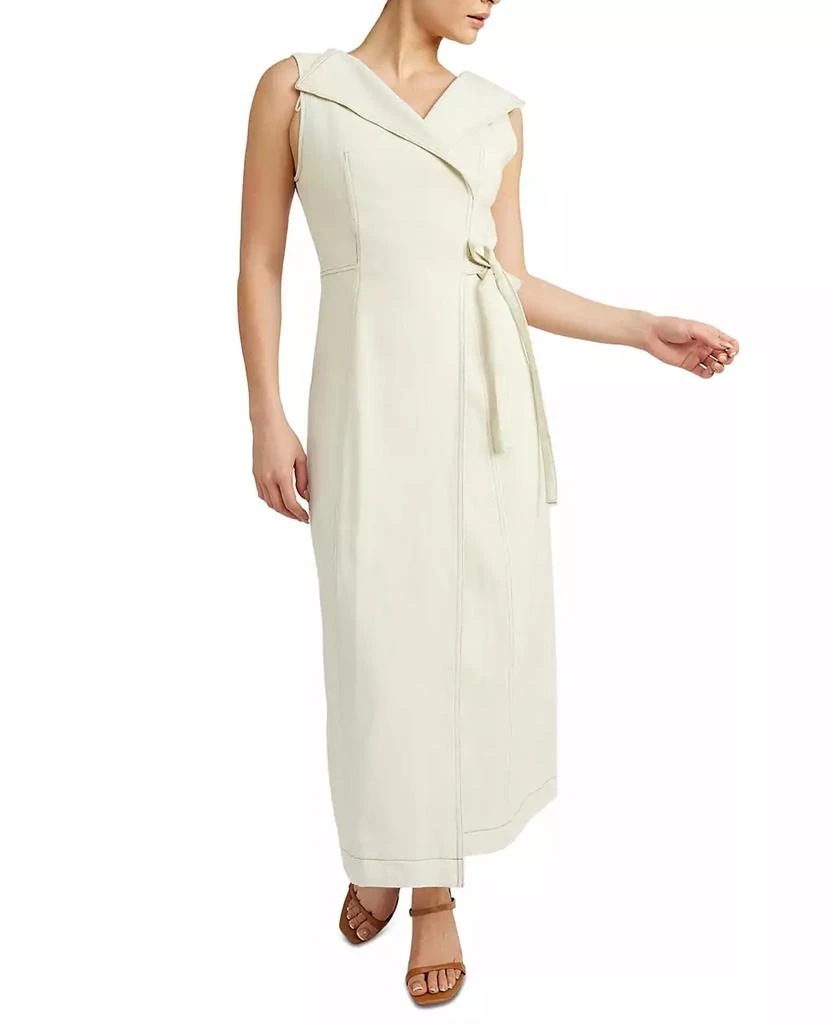 En Saison Women's Areli Tie-Waist Cotton Denim Midi Dress 4