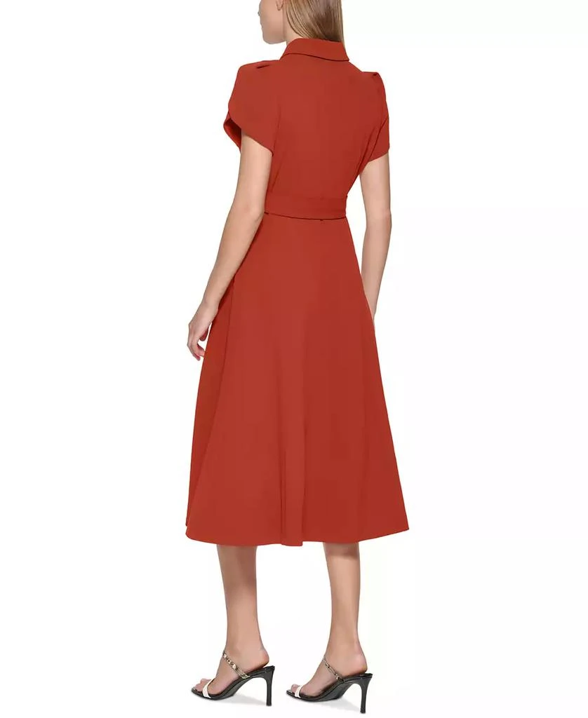 Calvin Klein Women's Tulip-Sleeve Belted Shirtdress Dresses