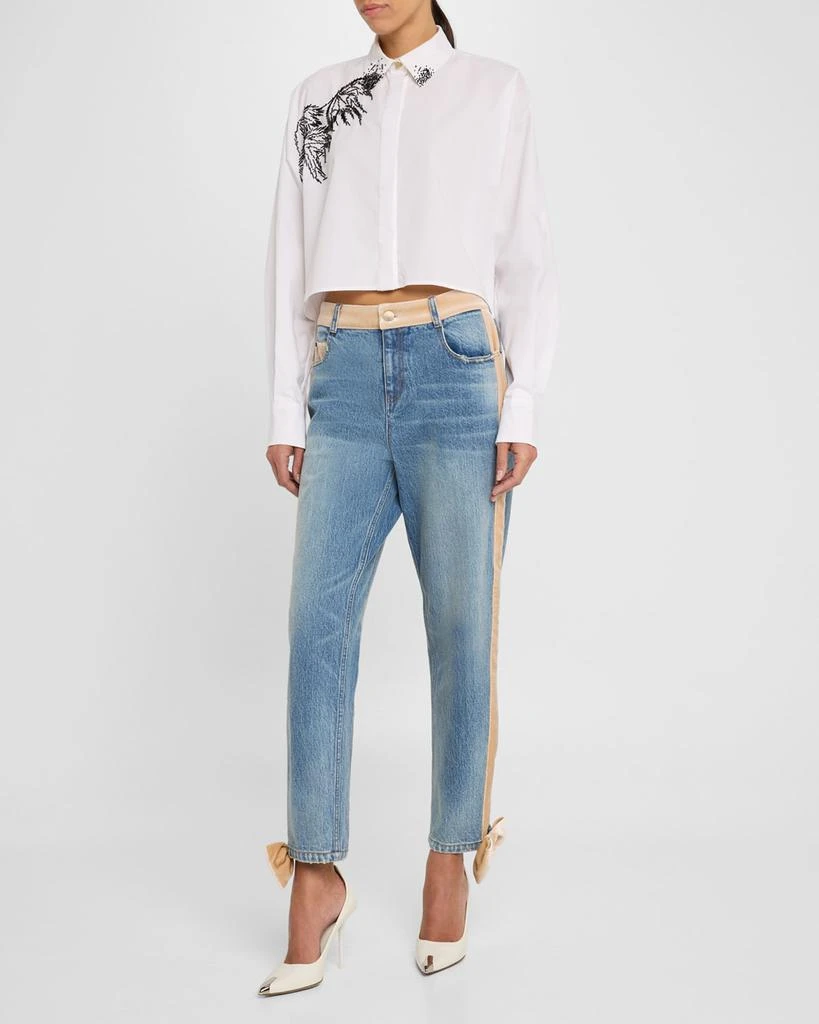 Hellessy Teddy Beaded High-Low Button-Down Shirt 2