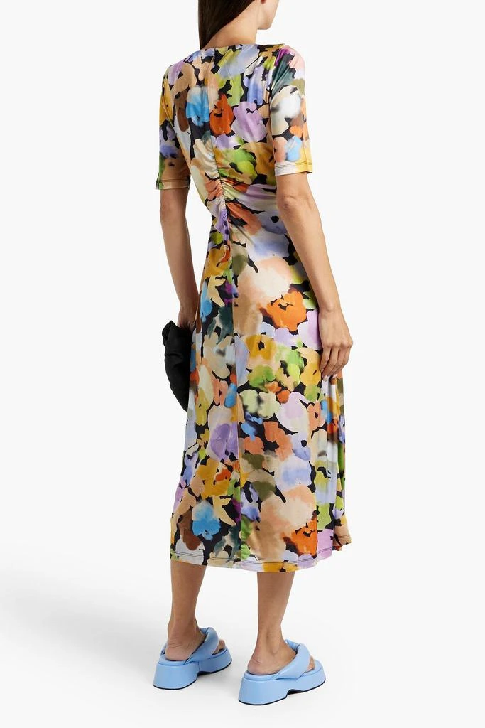 Stine Goya Jose ruched floral-print satin-jersey midi dress 3