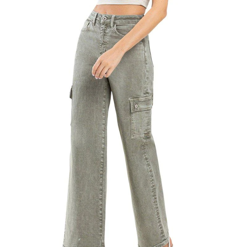 Vervet Denim Vetiver 90's Super High Rise Loose Cargo Jeans 2