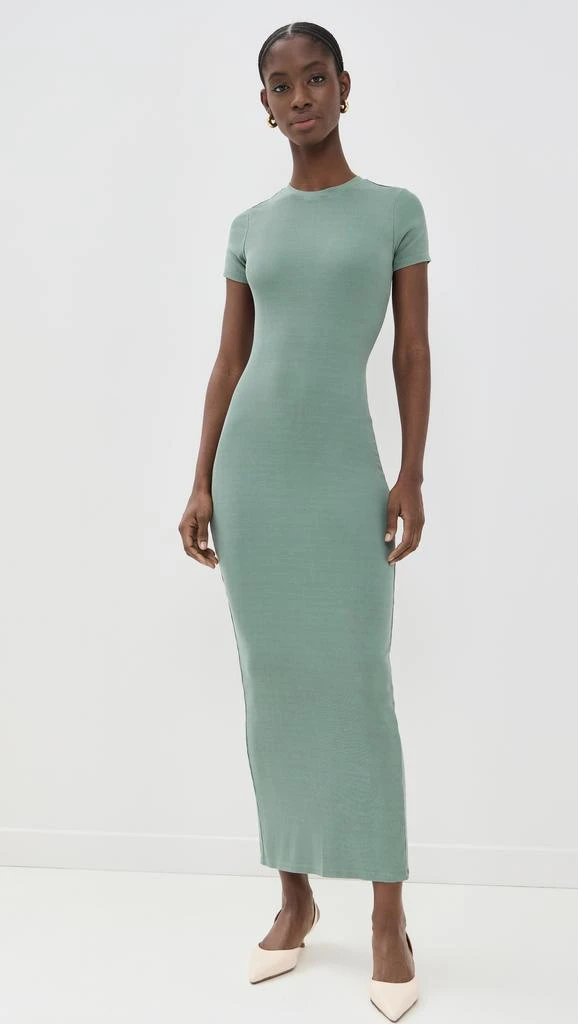 Good American Ribbed Tee Maxi Dress With Slit 1