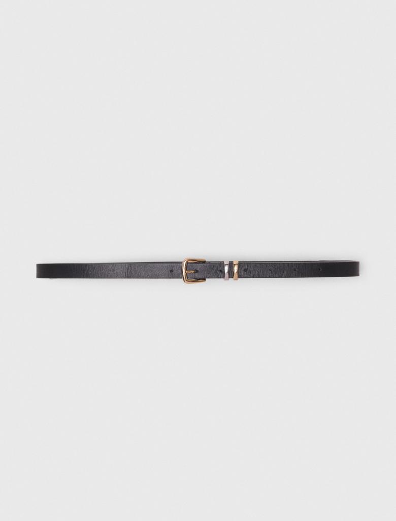 Maje Maje Woman's leather Slim belt with square buckle for Fall/Winter