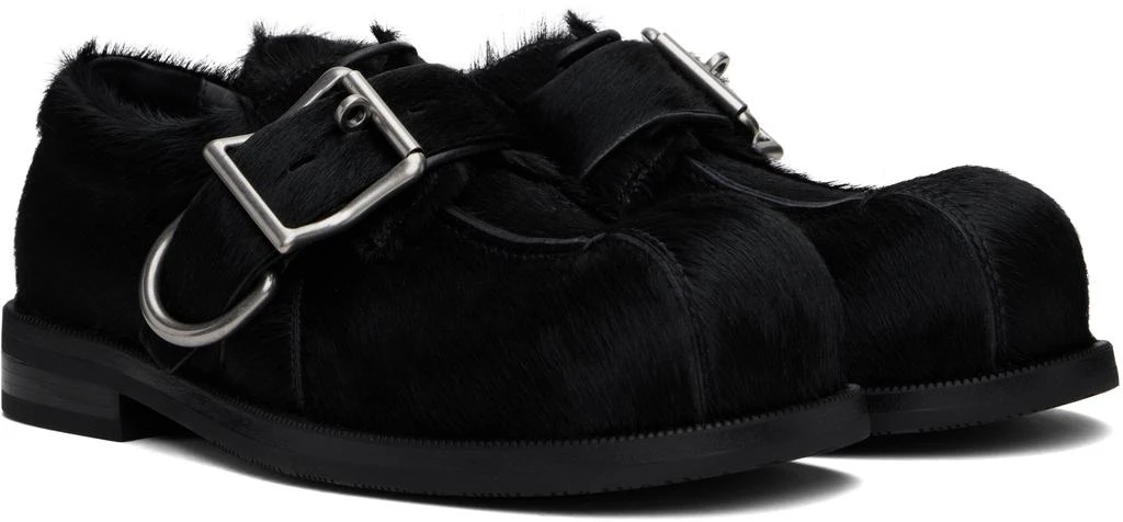 Martine Rose Black Bulb Toe Buckle Loafers 4