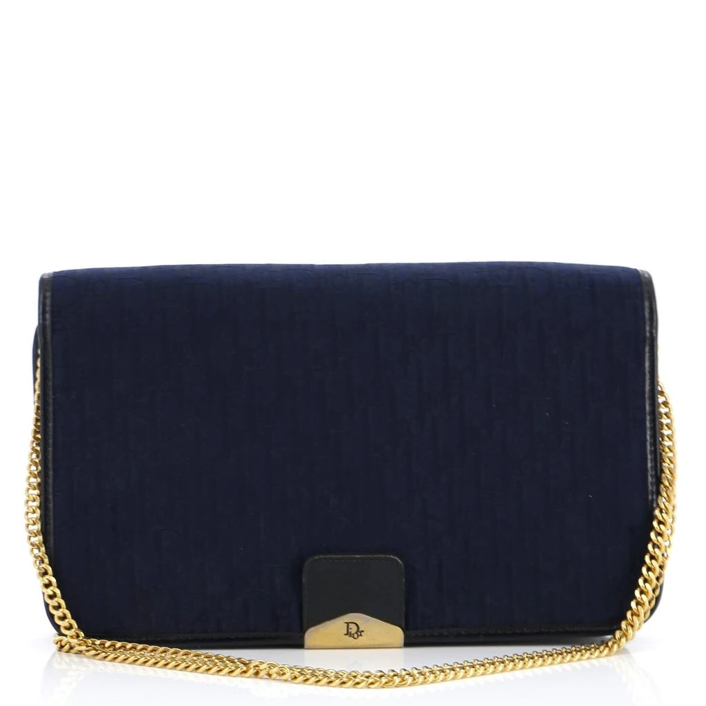 Dior Vintage Chain Flap Shoulder Bag Diorissimo Canvas Medium 1