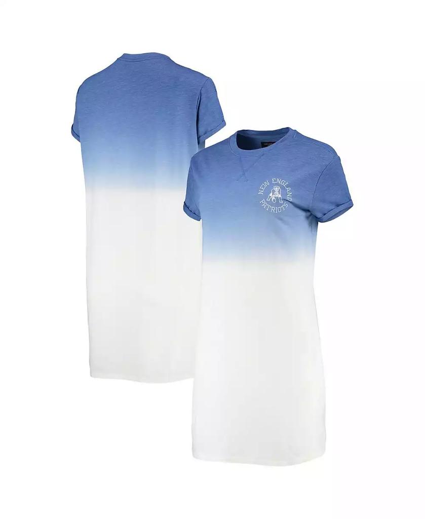 Junk Food Women's Heathered Royal and White New England Patriots Ombre Tri-Blend T-shirt Dress