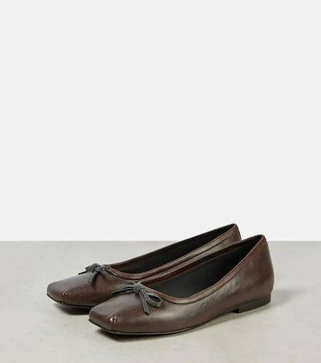 Brunello Cucinelli Monili bow-detail leather ballet flats 5