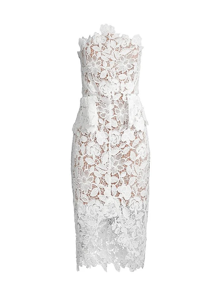 4610479 Off-White Lace Peplum Dress