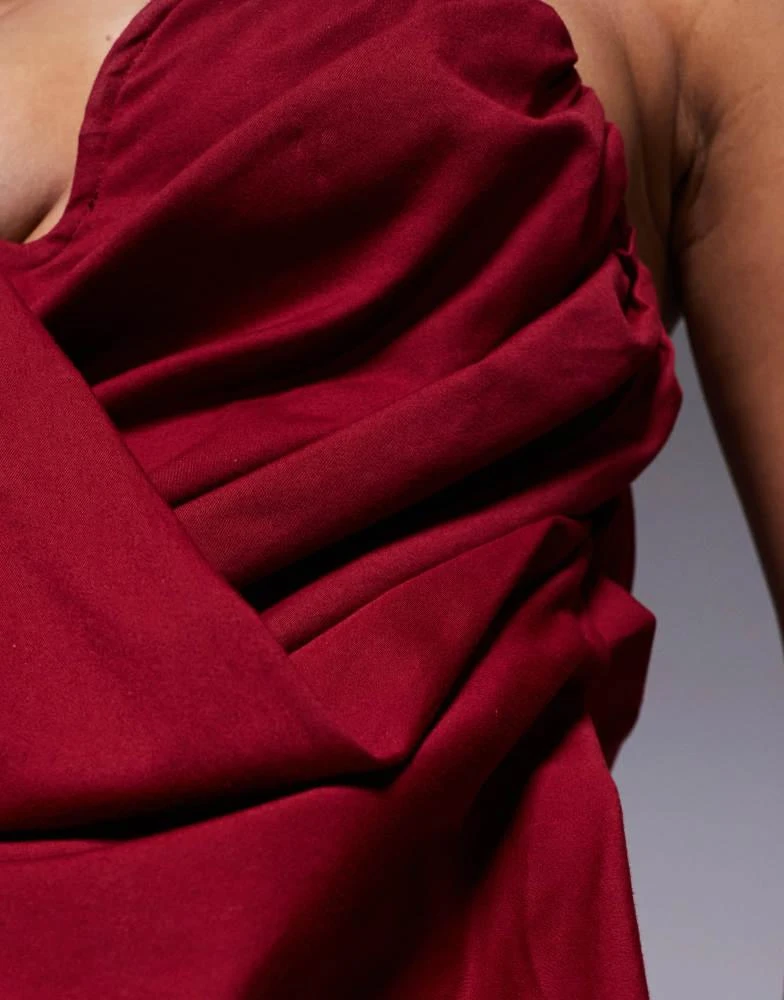 Shop ASOS DESIGN structured bust puffball bandeau mini dress in burgundy on  Sale at BeyondStyle  Get 80% Off ASOS DESIGN structured bust puffball  bandeau mini dress in burgundy with Limited-Time Flash