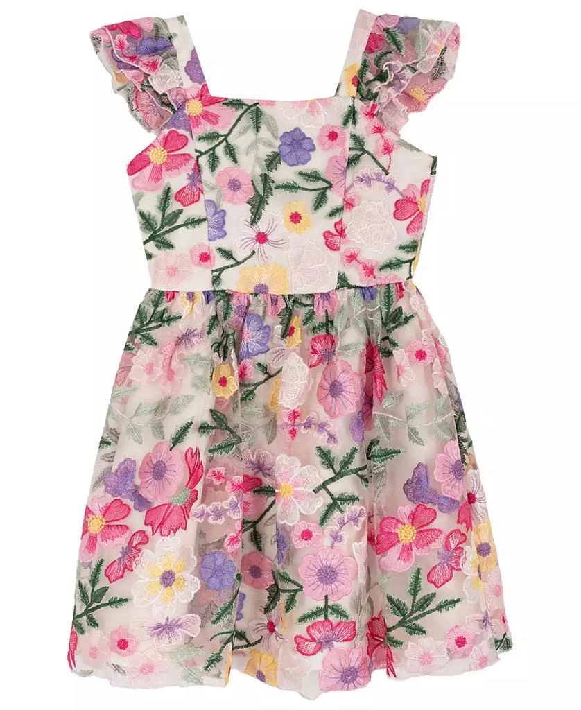 Rare Editions Girls
7-16 Floral Embroidered Square Neck Dress