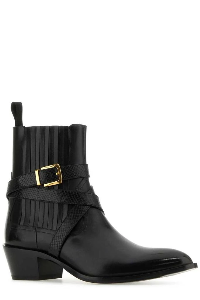 Bally Bally Pointed-Toe Buckle-Detailed Ankle Boots 2