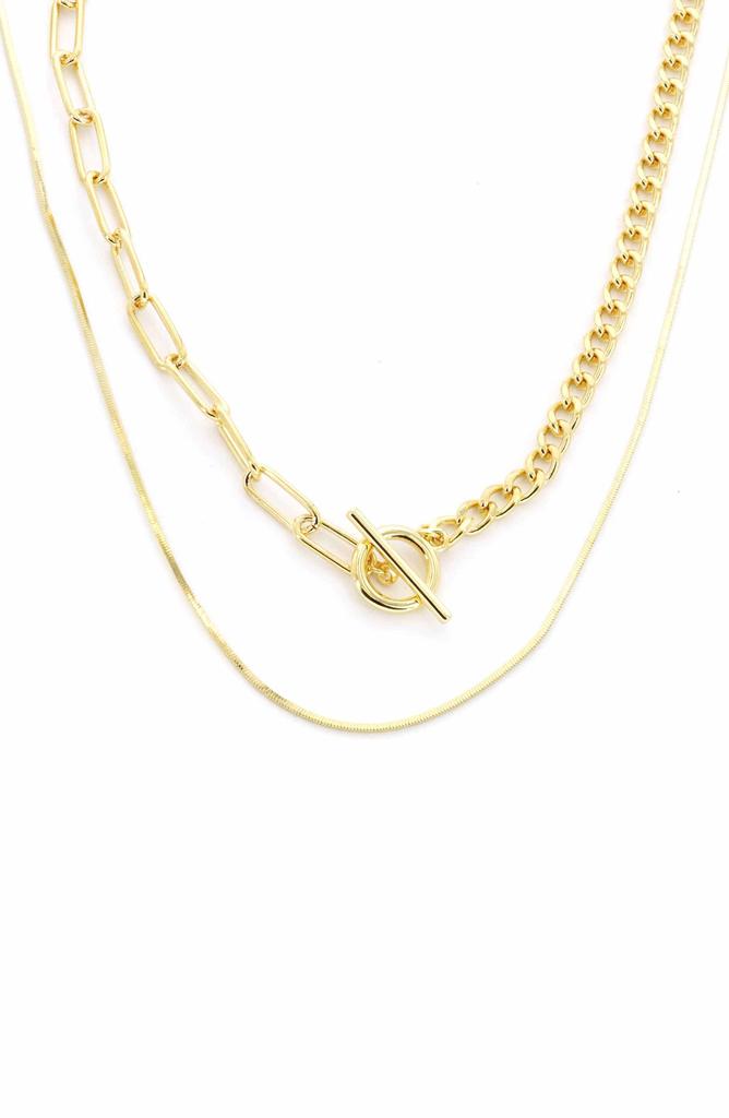 Panacea Mixed Chain Layered Toggle Necklace