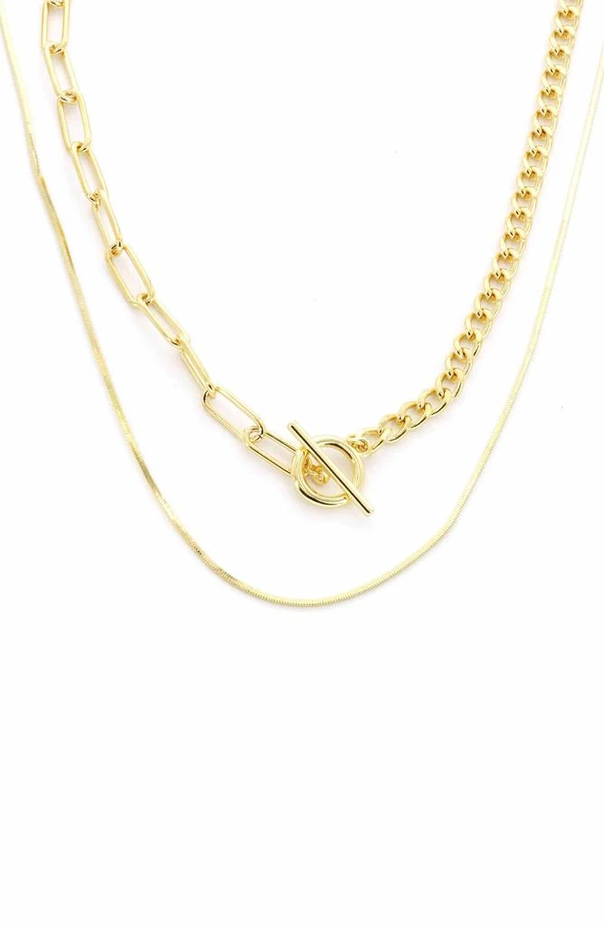Panacea Mixed Chain Layered Toggle Necklace 1