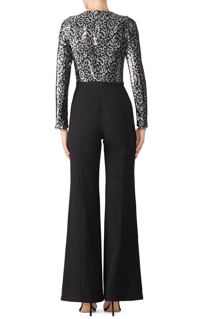 Black Halo Lazaro Sequin Jumpsuit In Black