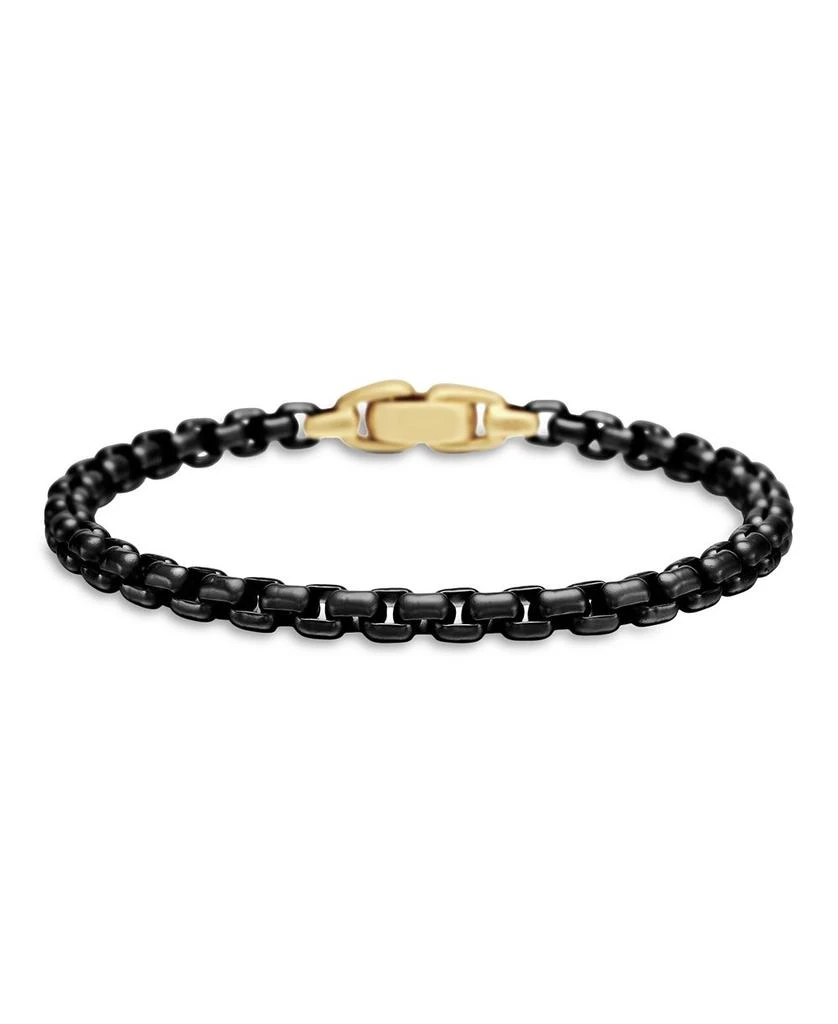 David Yurman David Yurma Men
s Box Chain Bracelet in Sterling Silver or Stainless Steel with 14K Yellow Gold, 5mm 1