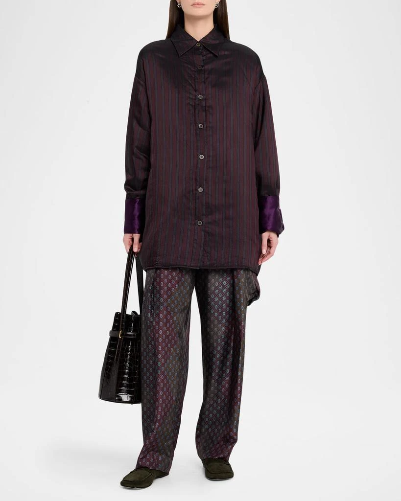 Dries Van Noten Polk Multi-Print Silk Straight-Leg Cargo Pants 2