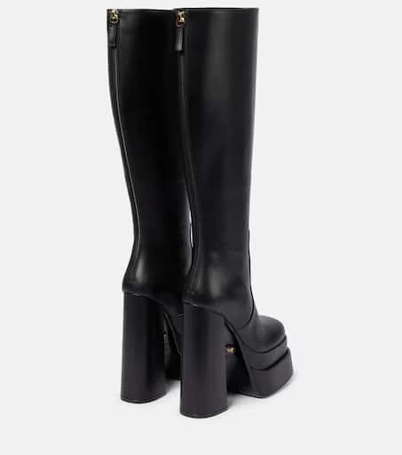 Versace Leather platform knee-high boots 3