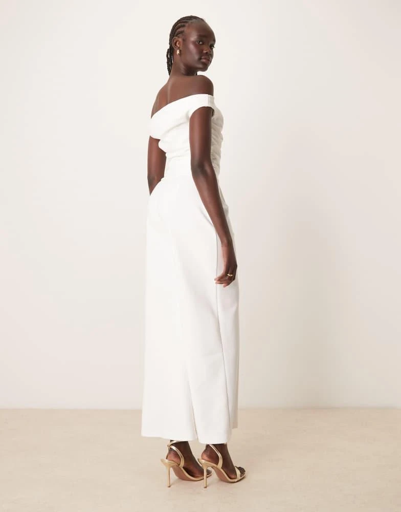 Abercrombie & Fitch Abercrombie & Fitch off the shoulder draped jumpsuit in off white 3