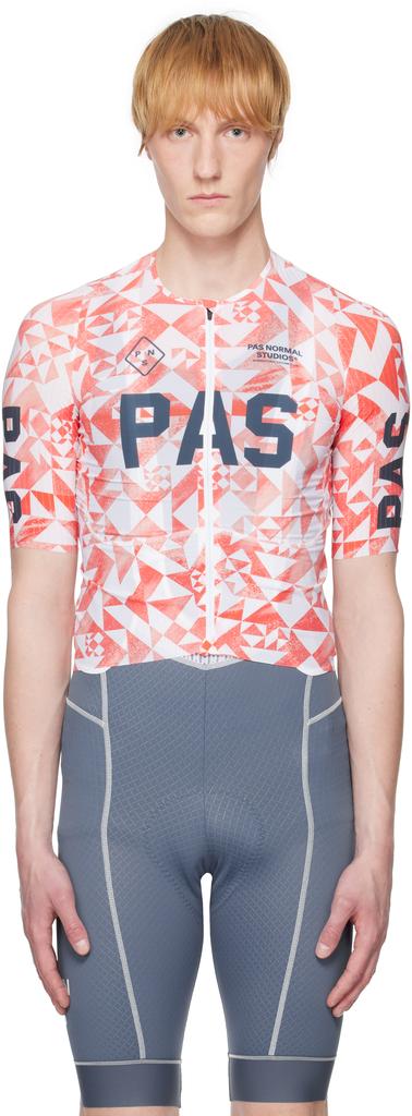 Pas Normal Studios Red & White 'PAS' Mechanism Pro Jersey T-shirt