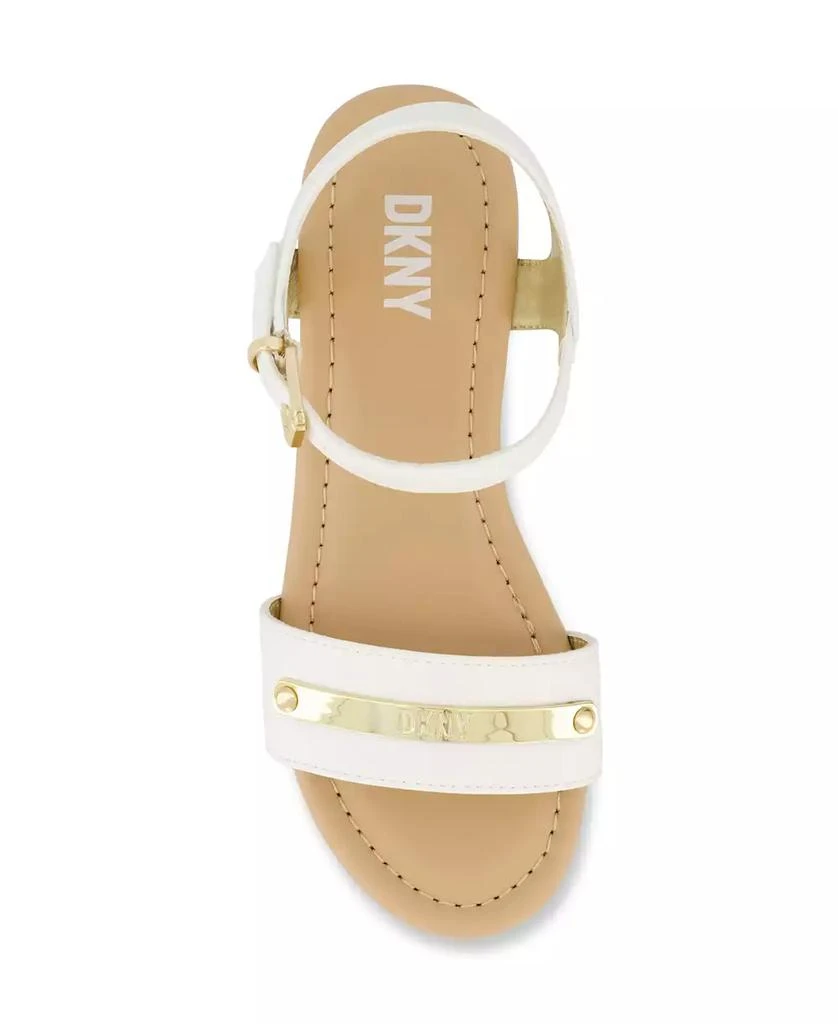 DKNY Little and Big Girls Amber Metal Strap Wedge Sandals 4