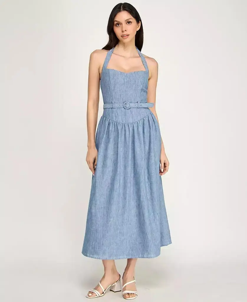 ROW A Juniors' Sweetheart Neck Fit & Flare Midi Dress 2