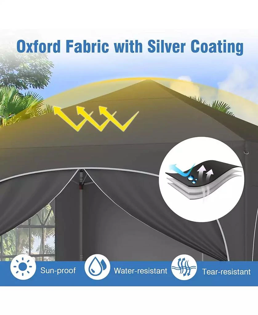 Mecale 10 X 10 FT Pop up Canopy Tent with 4 Removable Sidewall 3