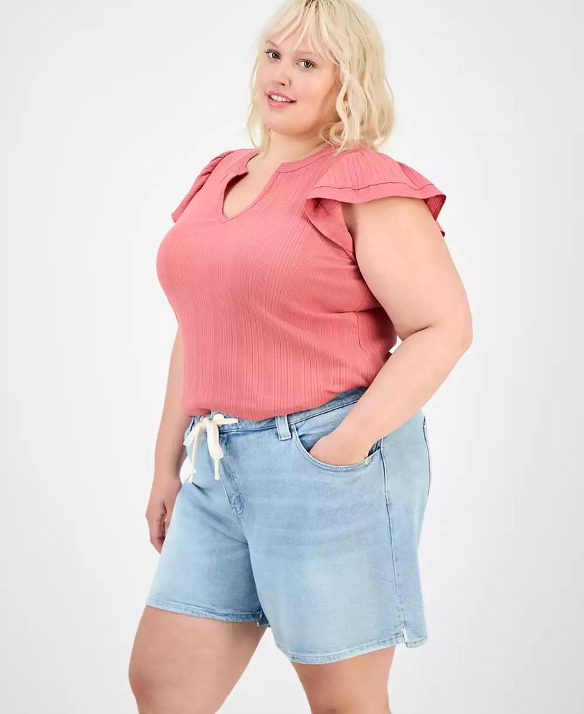 Democracy Trendy Plus High-Rise Drawstring Shorts