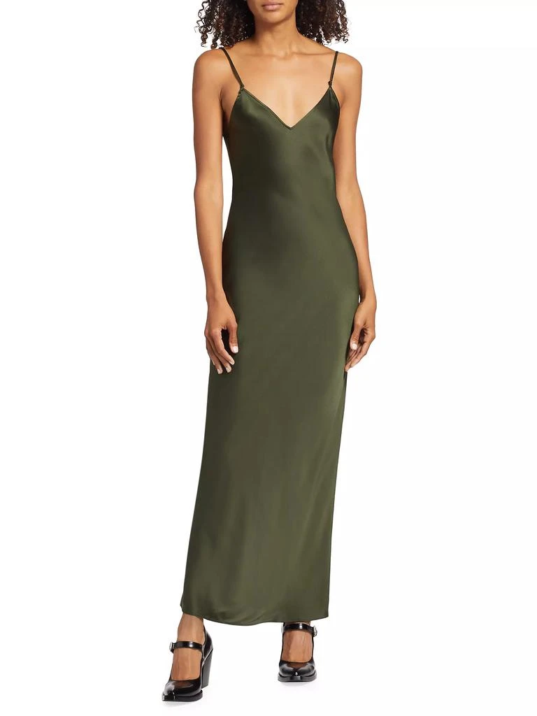 FRAME Silk Fitted Maxi Dress 3