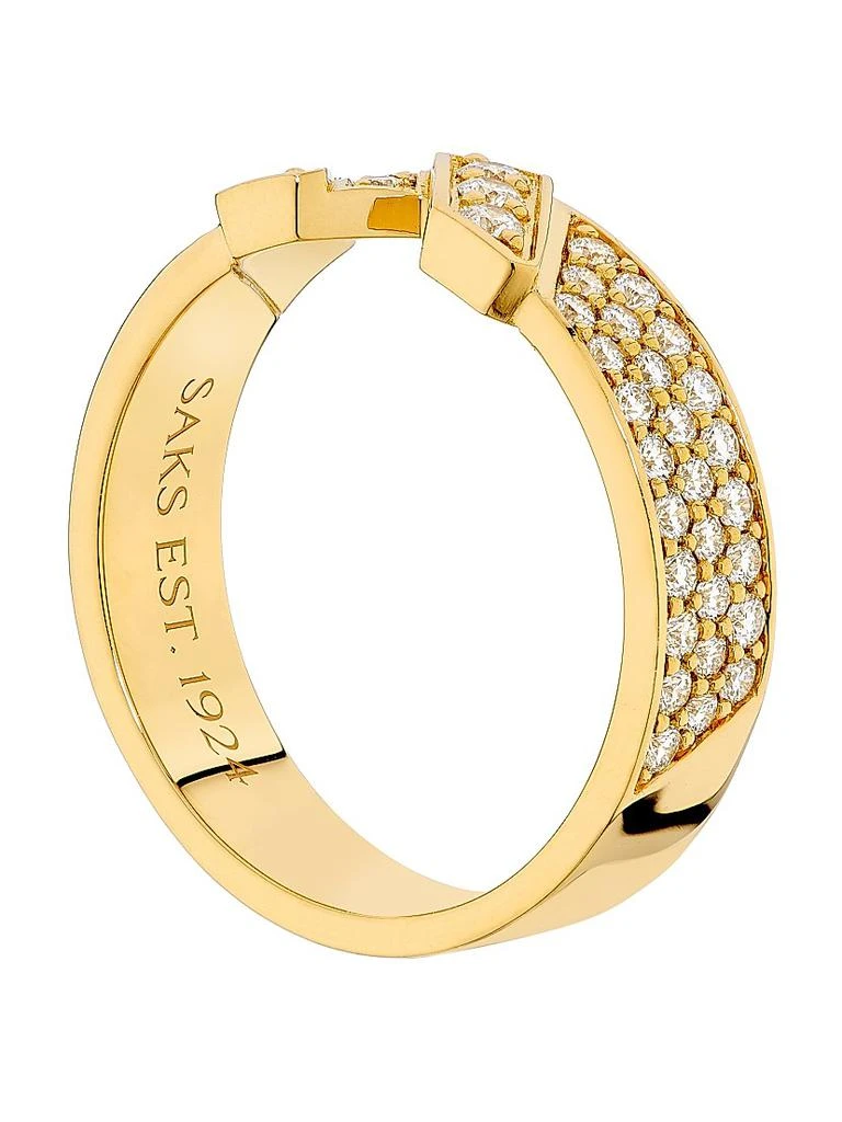 SAKS EST. 1924 Helix Small Ring Full Pavé 18K Gold 4