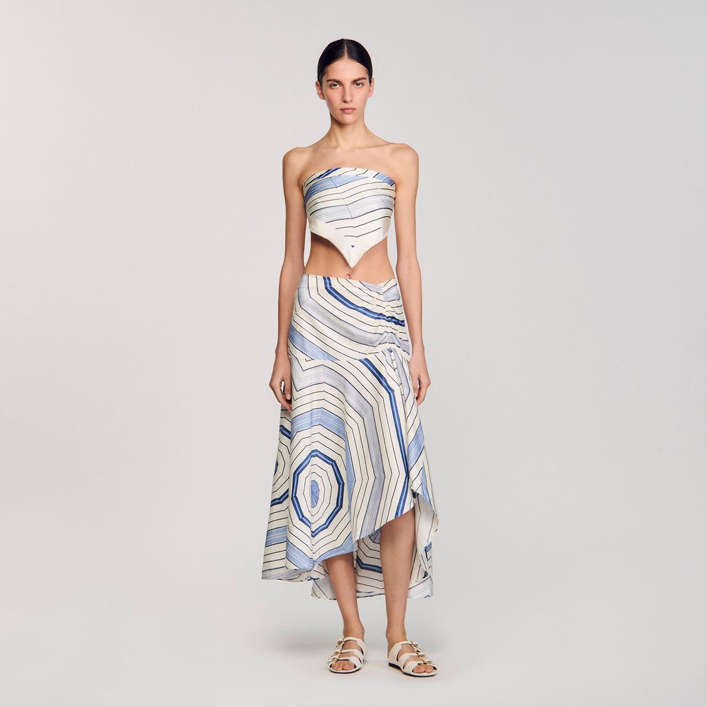 Sandro Spiral-motif maxi skirt