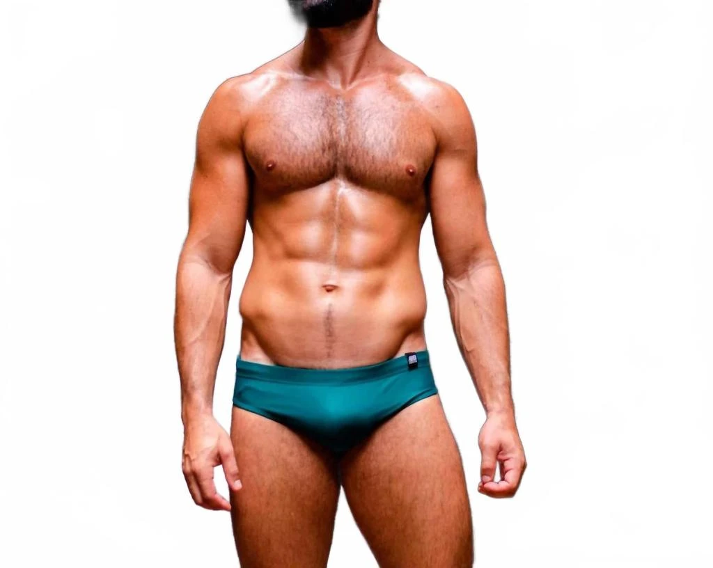 Abreu Clothing Men's Forrest Slim Swim Brief In Teal 4