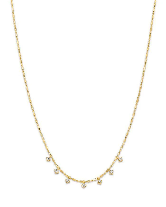 Zoe Chicco 14K Yellow Gold Prong Diamonds Diamond Dangle Collar Necklace, 16" 1