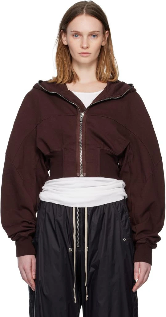 Rick Owens Burgundy Concordians Collage Hoodie 1