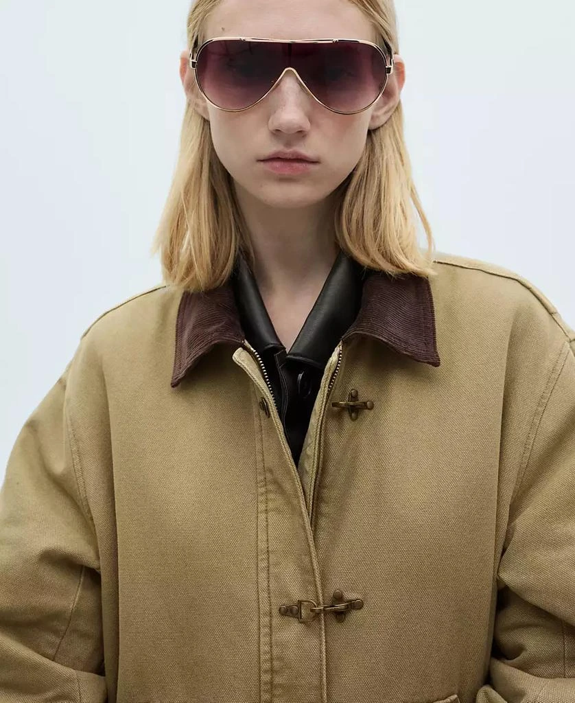Mango Women's Contrasting Collar And Pockets Detail Parka Jacket 8