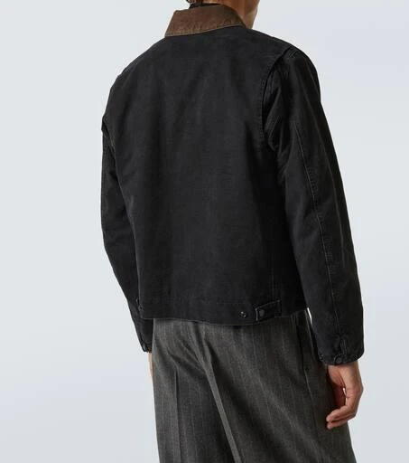 Yves Saint Laurent Corduroy-trimmed cotton canvas jacket 4