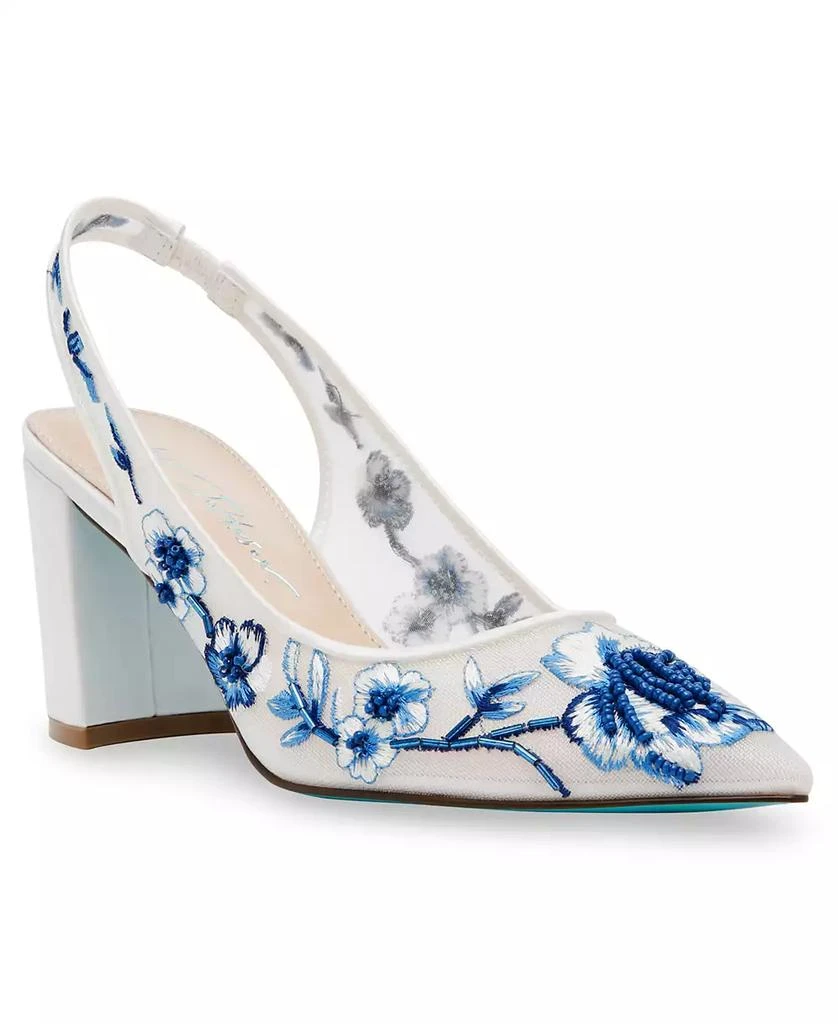 Betsey Johnson Page Beaded Block Heel Pumps 1