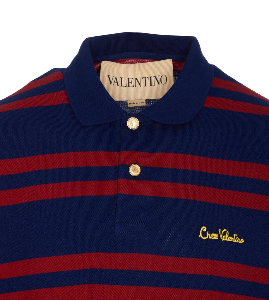 Valentino Valentino Logo Embroidered Striped Polo Shirt 3