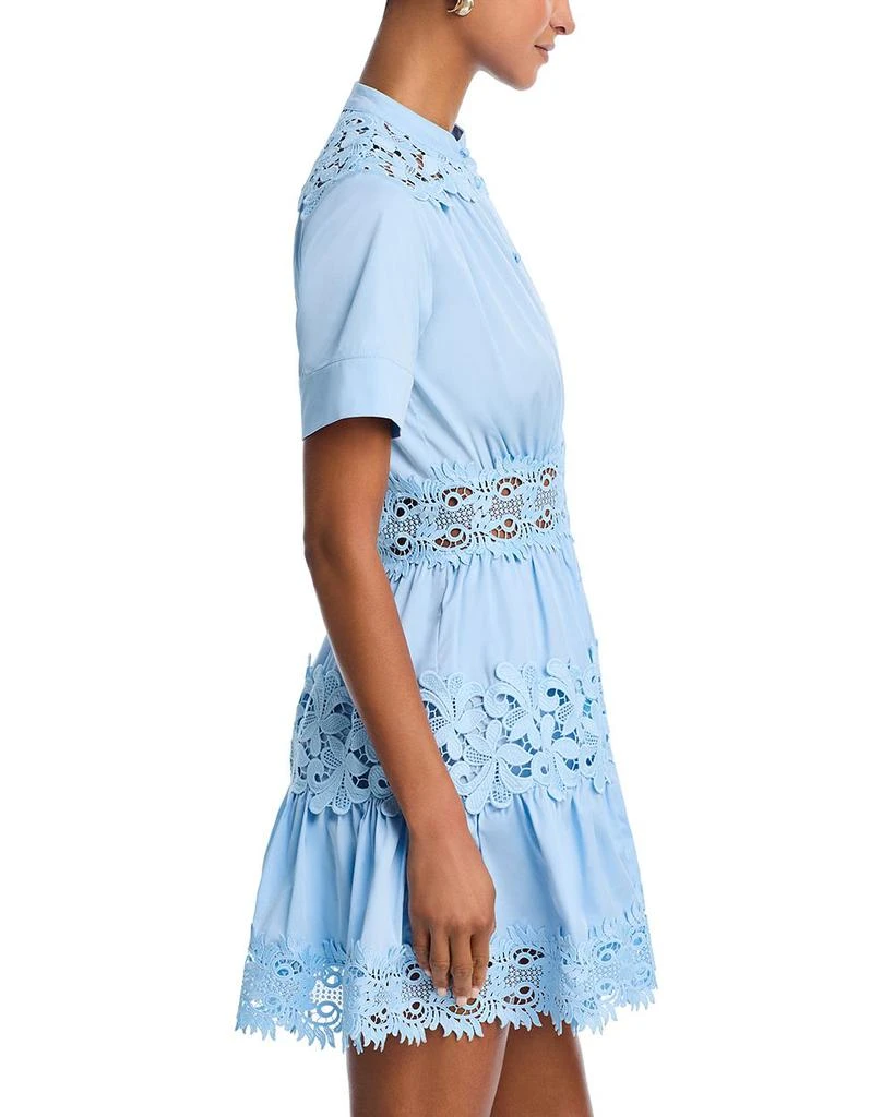 Aqua Lace Inset Poplin Shirt Dress - Exclusive - Sky Blue - XL