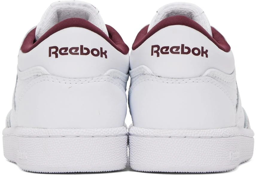 Reebok White & Burgundy Club C Mid II Sneakers 2