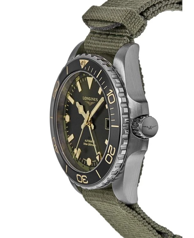 Longines Longines HydroConquest GMT Green Dial Ceramic Bezel NATO Strap Men's Watch L3.790.4.06.2 3