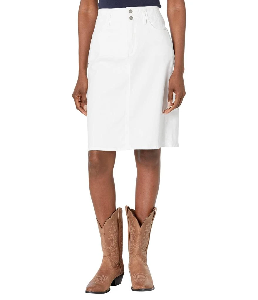NYDJ High-Rise Skirt Hollywood Waistband in Optic White 1